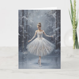 Tarjeta Festiva Ballet Reina de las Nieves Bailarina Copo de Nieve