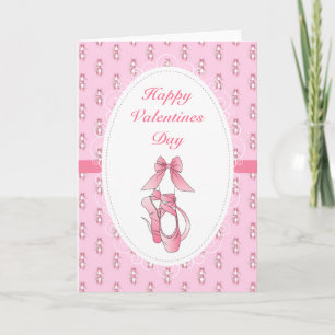 Tarjeta Festiva Ballet rosa Shoes Valentines
