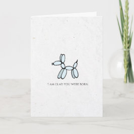 Tarjeta Festiva Balón azul perro Feliz cumpleaños