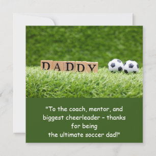 Tarjeta Festiva Balón de fútbol para papá en el Día del Padre   