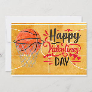 Tarjeta Festiva Baloncesto a jugador en El día de San Valentín