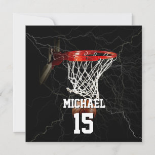Tarjeta Festiva Baloncesto Añadir tu nombre y número Pop Art
