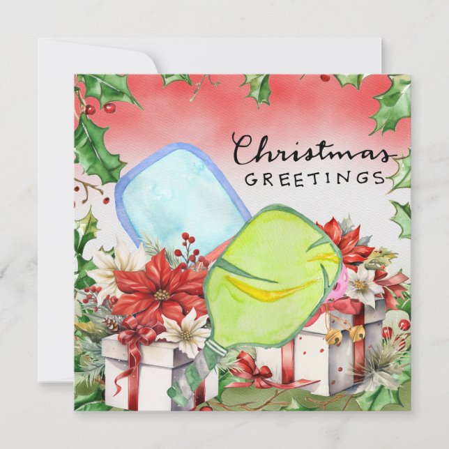 Tarjeta Festiva Baloncesto con marco de Navidades (Anverso)