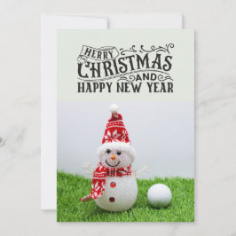Tarjeta Festiva Baloncesto de golf con Navidades de Snowman