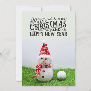 Tarjeta Festiva Baloncesto de golf con Navidades de Snowman