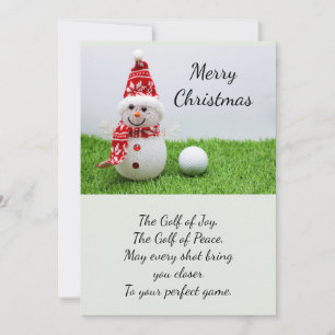 Tarjeta Festiva Baloncesto de golf con Navidades de Snowman