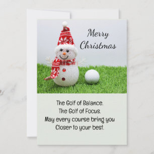 Tarjeta Festiva Baloncesto de golf con Navidades de Snowman