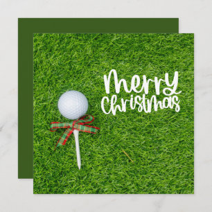 Tarjeta Festiva Baloncesto de golf con Navidades tee para vacacion