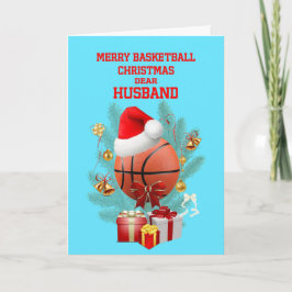 Tarjeta Festiva Baloncesto de Navidades de marido