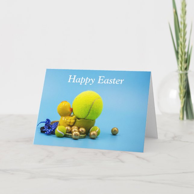 Tarjeta Festiva Baloncesto de tenis para vacaciones de Pascua con  (Anverso)