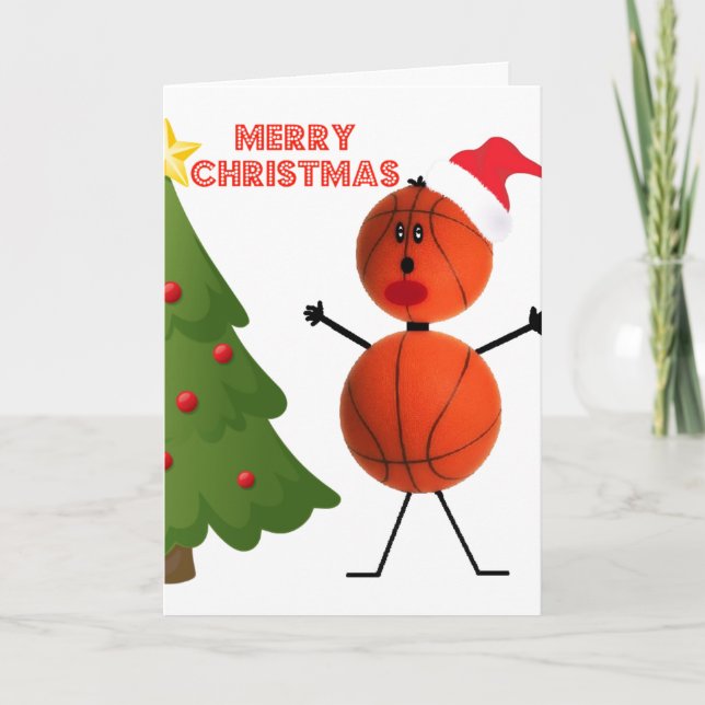 Tarjeta Festiva Baloncesto navideño (Anverso)