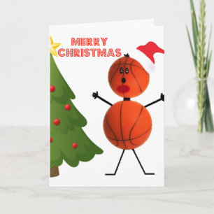 Tarjeta Festiva Baloncesto navideño