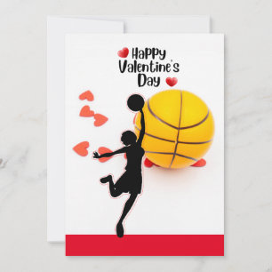 Tarjeta Festiva Baloncesto para el Día de San Valentín con amor   