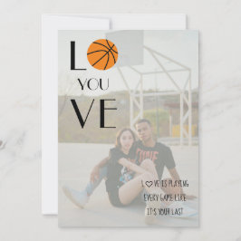 Tarjeta Festiva Baloncesto San Valentín Foto Diversión Moderna