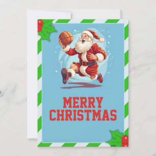 Tarjeta Festiva Baloncesto santa claus Personalizado