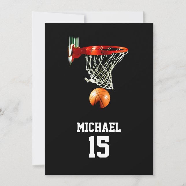 Tarjeta Festiva Baloncesto Su Nombre (Anverso)