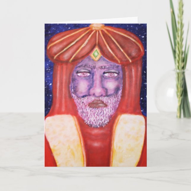 Tarjeta Festiva "Balthasar" tres reyes Christmas Art (Anverso)