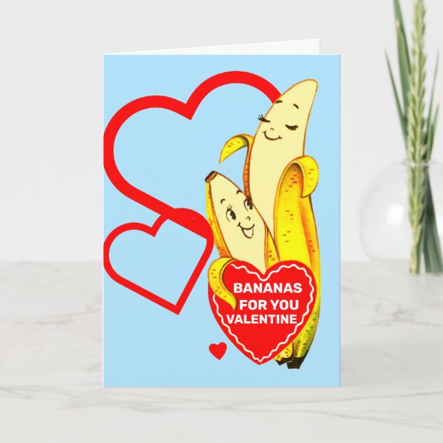 TARJETA FESTIVA BANANAS PARA USTED VALENTINE (Anverso)