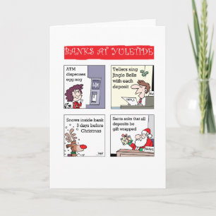 Tarjeta Festiva Bancos en Yuletide