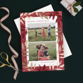 Tarjeta Festiva Bandas de oro 2 Navidades de fotografía