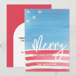 Tarjeta Festiva Bandera acuarela moderna de Pastel