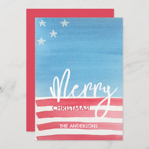 Tarjeta Festiva Bandera acuarela moderna de Pastel