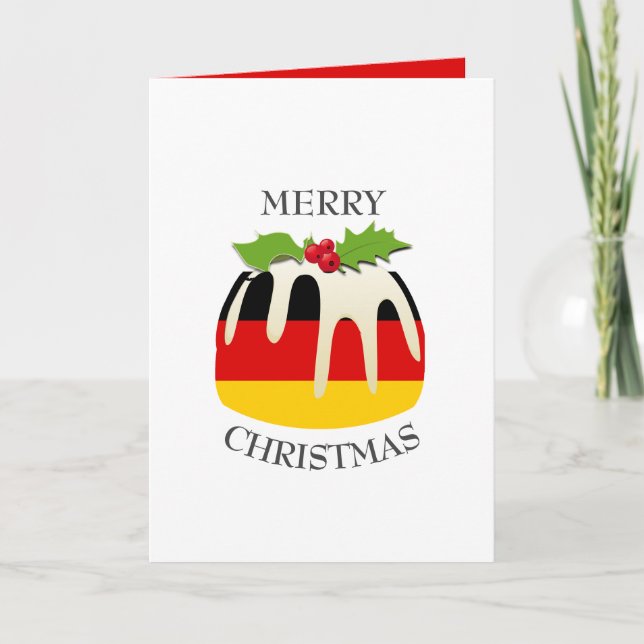 Tarjeta Festiva BANDERA ALEMANIA | Navidades Pudding | Festividad (Anverso)