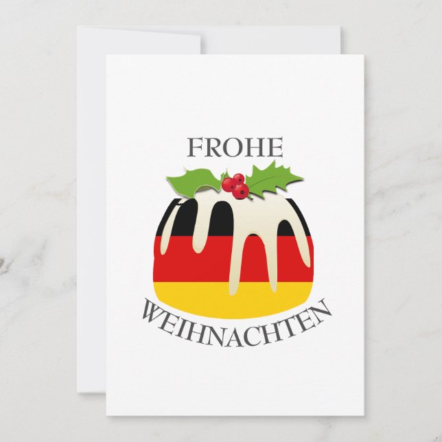 Tarjeta Festiva BANDERA ALEMANIA| Weihnachtspudding| Festividad (Anverso)