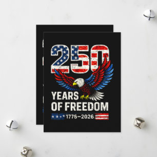 Tarjeta Festiva bandera americana aniversario 250 EE. UU.