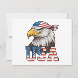 Tarjeta Festiva Bandera Americana De EE. UU. Hombres Mujeres Niños