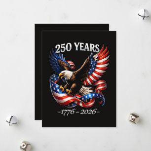 Tarjeta Festiva Bandera Americana del Águila del Aniversario de 25