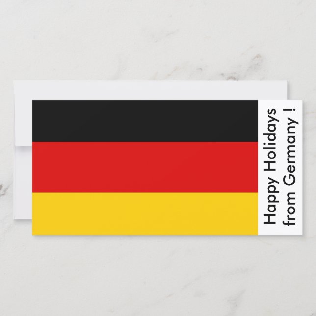 Tarjeta Festiva Bandera de Alemania, Felices Fiestas de Alemania (Anverso)