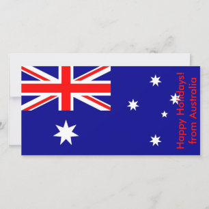 Tarjeta Festiva Bandera de Argentina, Felices Fiestas de Australia