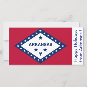 Tarjeta Festiva Bandera de Arkansas, Felices Fiestas de Estados Un