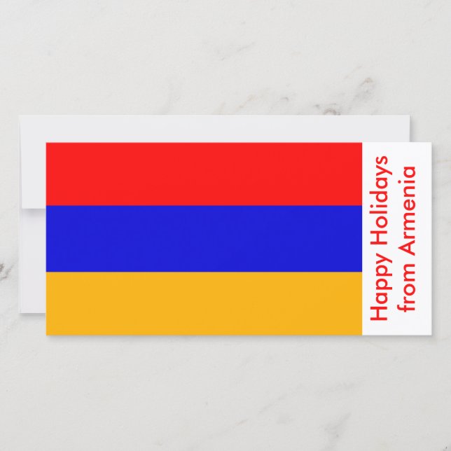 Tarjeta Festiva Bandera de Armenia, Felices fiestas de Armenia (Anverso)