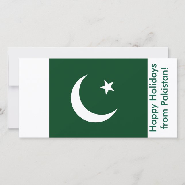 Tarjeta Festiva Bandera de Belice, Felices fiestas de Pakistán (Anverso)