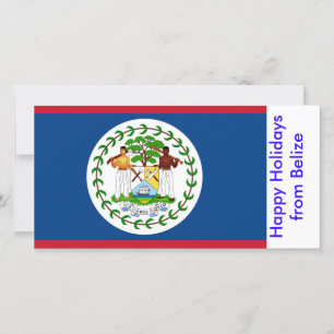 Tarjeta Festiva Bandera de Belice, felices fiestas desde Belice