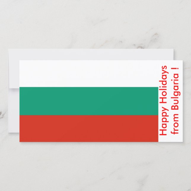 Tarjeta Festiva Bandera de Bulgaria, Felices Fiestas de Bulgaria (Anverso)