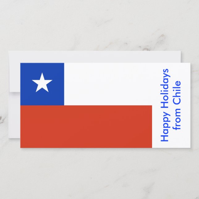Tarjeta Festiva Bandera de Chile, Felices Fiestas de Chile (Anverso)