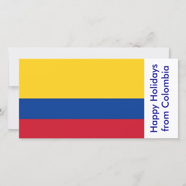 Tarjeta Festiva Bandera de Colombia, Felices Fiestas de Colombia (Anverso)