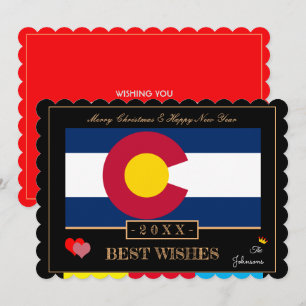 Tarjeta Festiva Bandera de Colorado y Feliz Año Nuevo/Los mejores