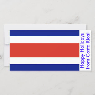 Tarjeta Festiva Bandera de Costa Rica, Felices Fiestas desde Costa