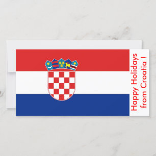 Tarjeta Festiva Bandera de Croacia, Felices Fiestas de Croacia