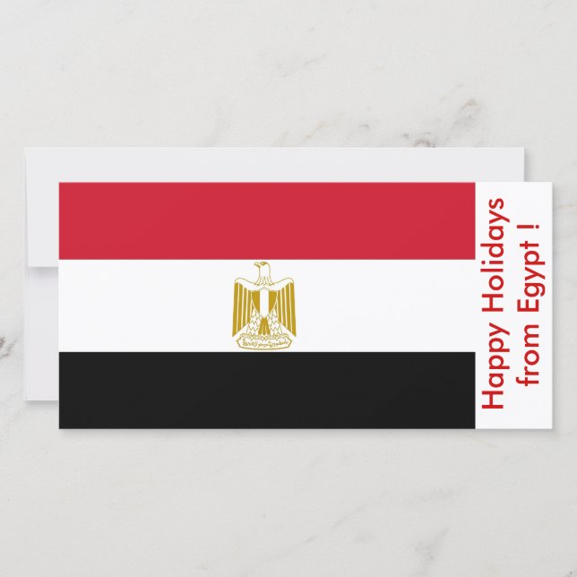 Tarjeta Festiva Bandera de Egipto, Felices Fiestas de Egipto (Anverso)