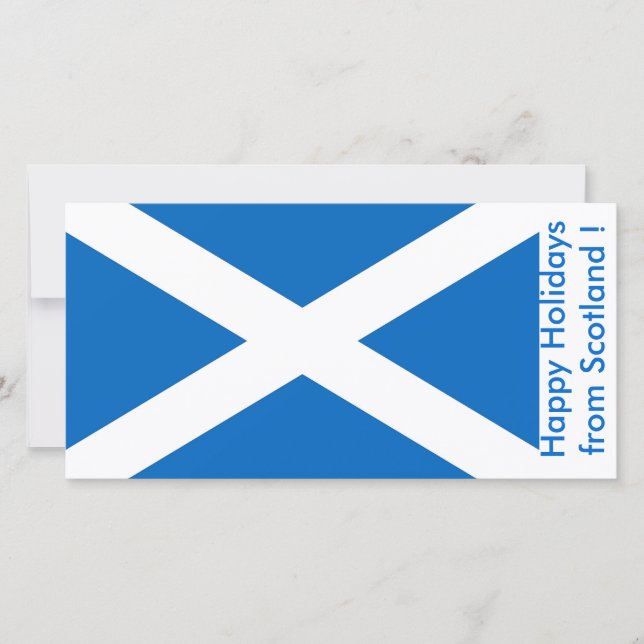 Tarjeta Festiva Bandera de Escocia, Felices Fiestas del Reino Unid (Anverso)