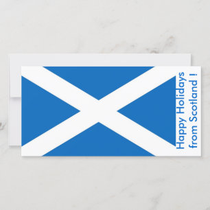 Tarjeta Festiva Bandera de Escocia, Felices Fiestas del Reino Unid
