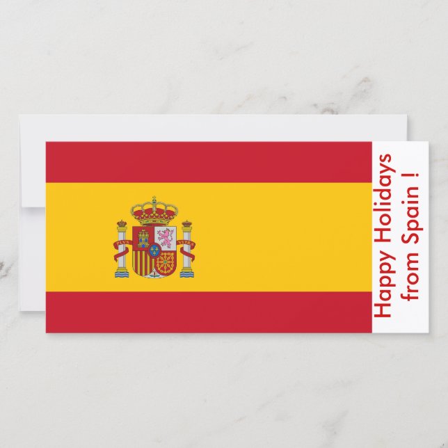Tarjeta Festiva Bandera de España, Felices Fiestas de España (Anverso)