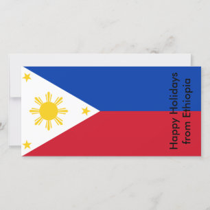 Tarjeta Festiva Bandera de Etiopía, Felices fiestas desde Filipina