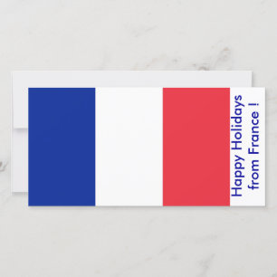 Tarjeta Festiva Bandera de Francia, Felices Fiestas de Francia