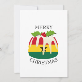 Tarjeta Festiva BANDERA DE GHANA | Navidades Pudding | Festividad